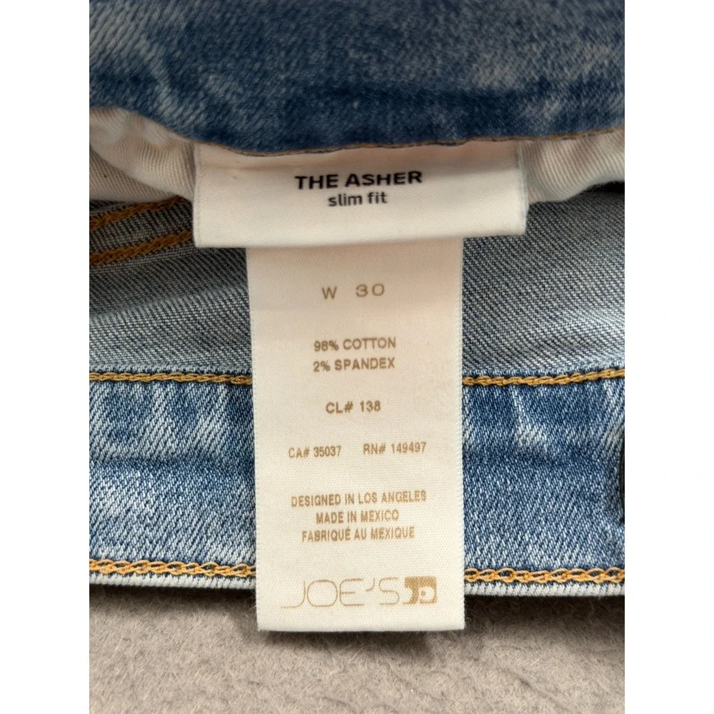 Joe's Jeans The Asher Slim Fit Mens 30x34 Chory Light Wash Faded Indigo Stretch